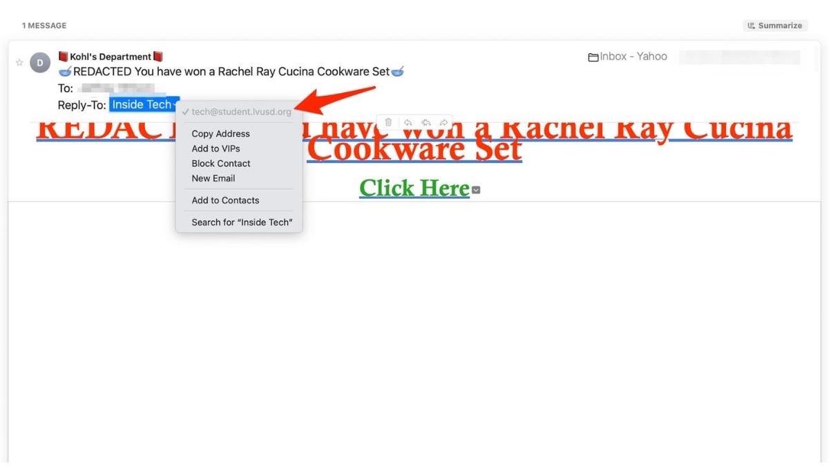fake apple email