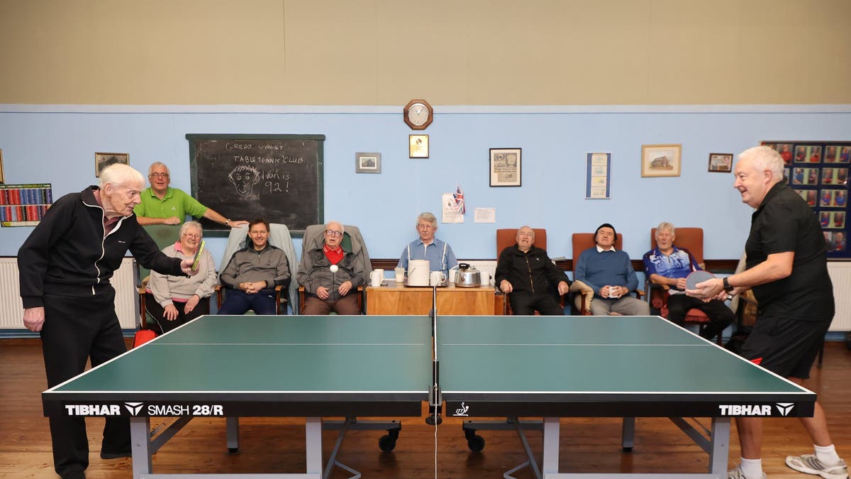 Ivan Pedley playing ping pong