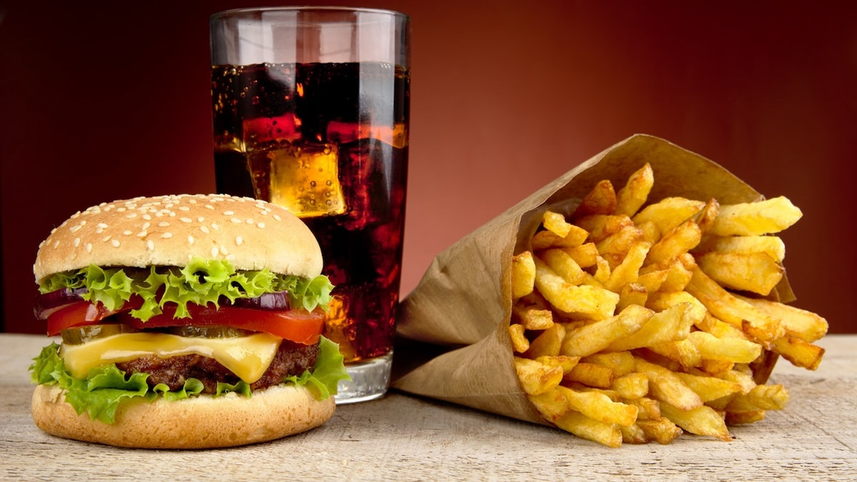 Burger fries soda