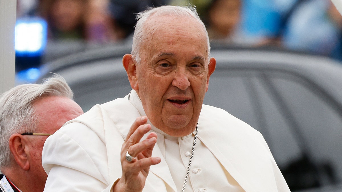 A photo of Pope Francis in better health waving