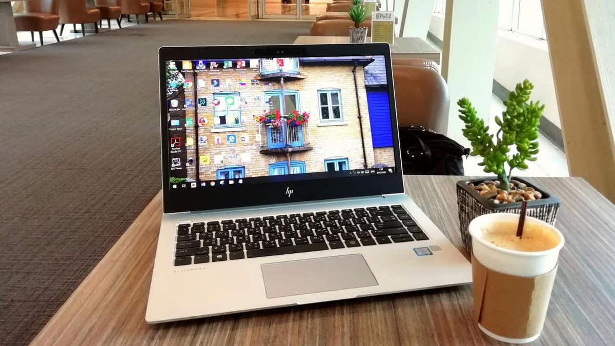 laptop on a desk 