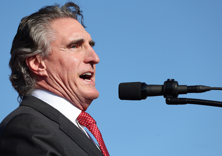 North Dakota gov, former presidential candidate Doug Burgum front and center at Trump New Jersey rally